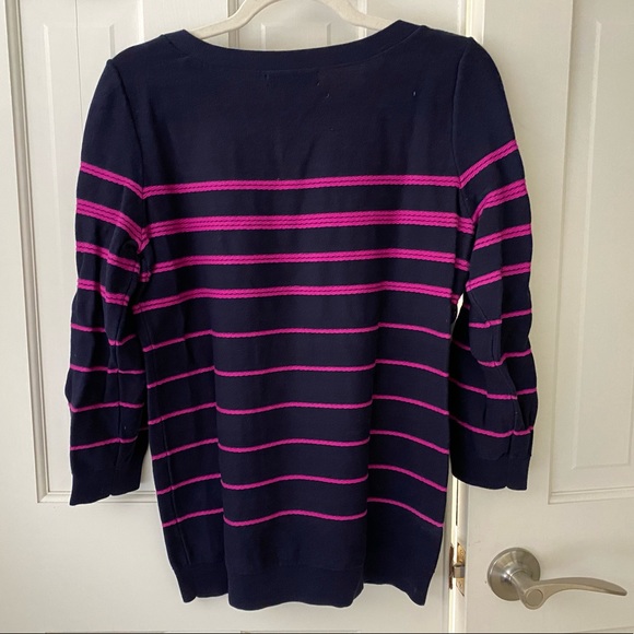Banana Republic Navy And Purple Striped Sweater - Picture 2 of 6
